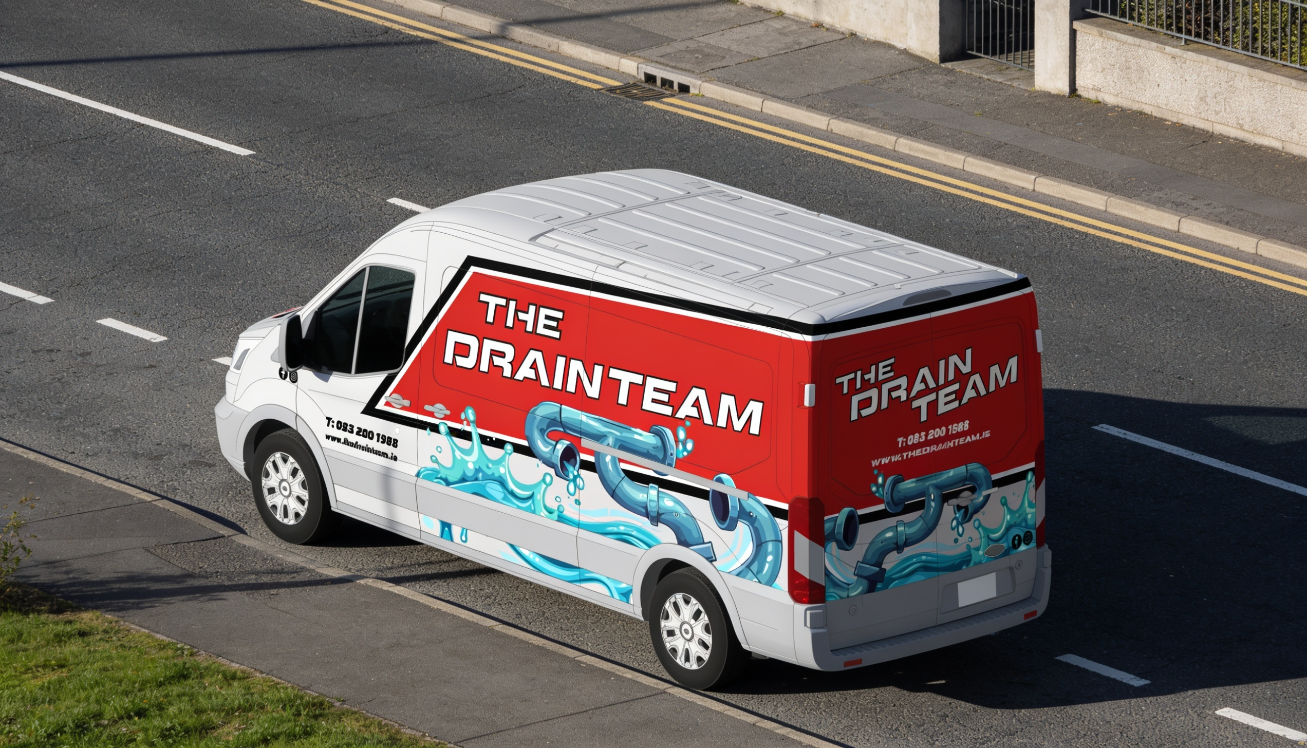 The Drain Team service van on the road