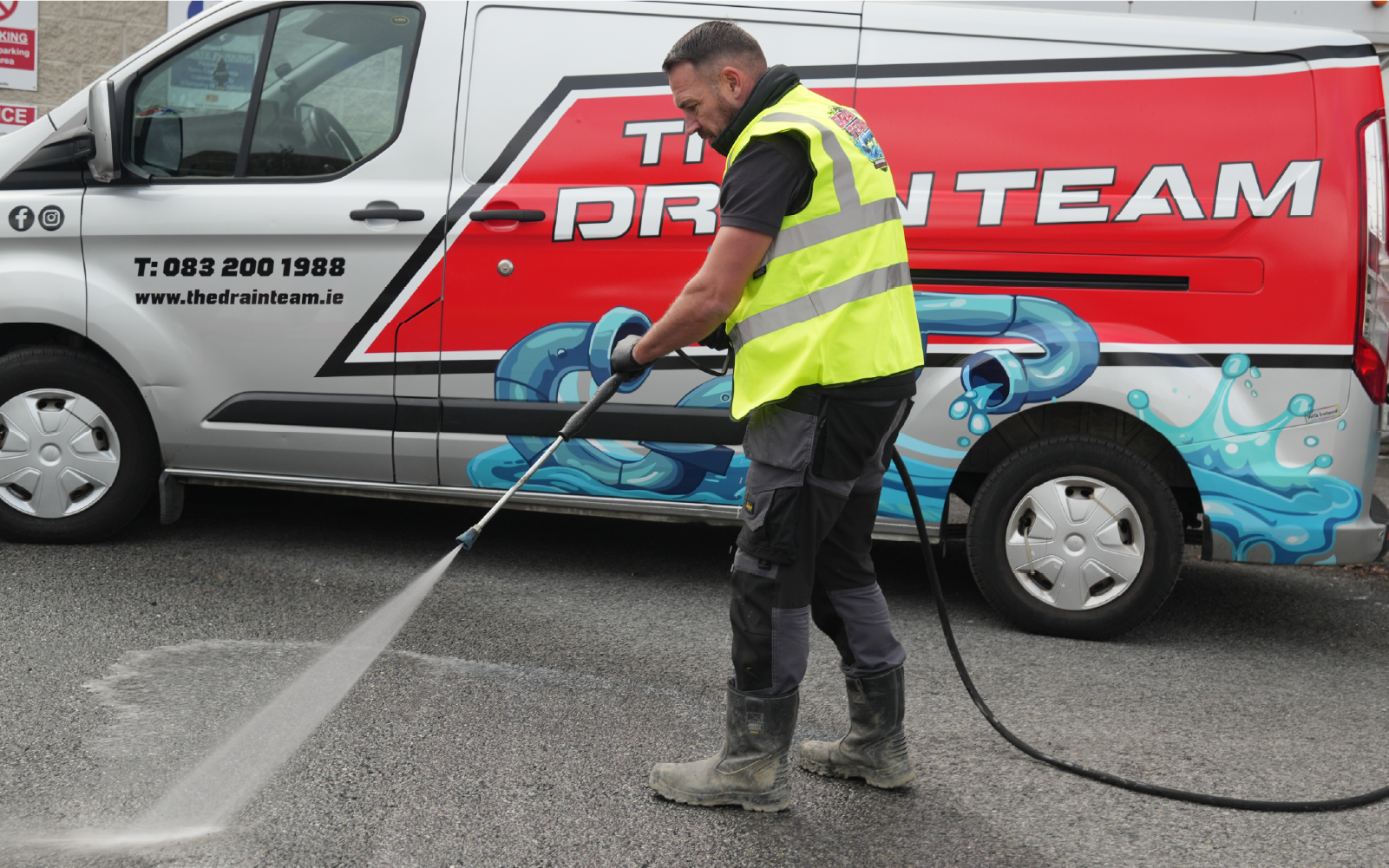 The Drain Team carrying out exterior power washing