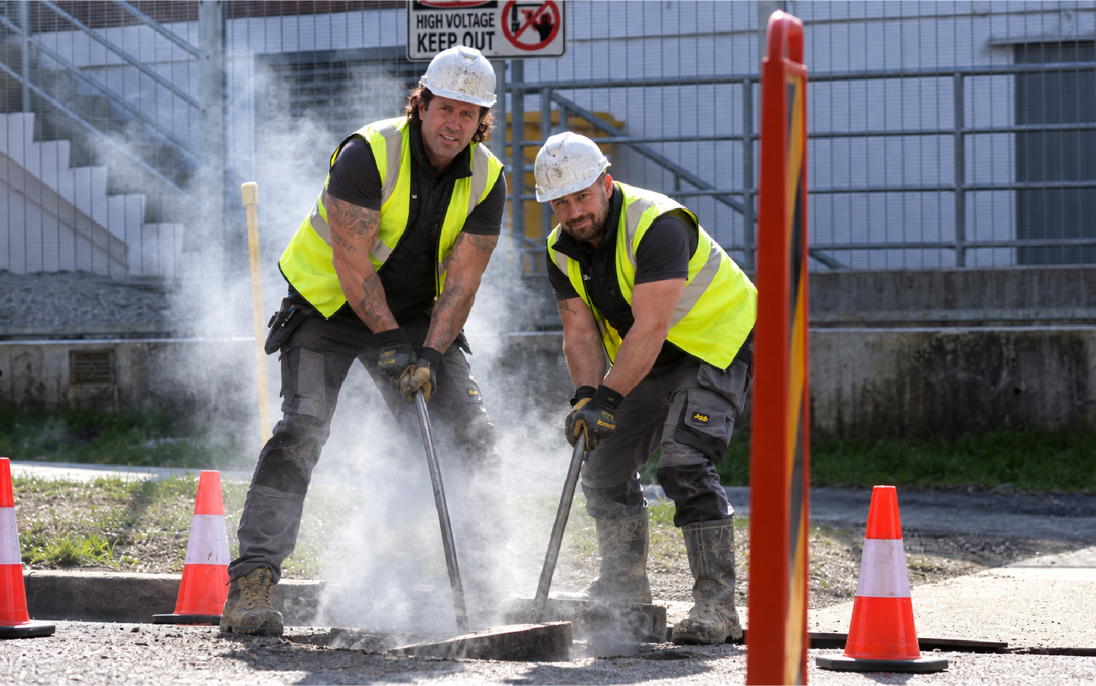 The Drain Team carrying out drainage smoke testing